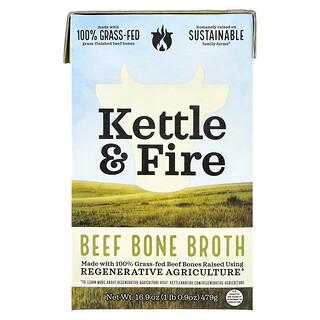 Kettle & Fire, Caldo de huesos de res, 479 g (16,9 oz)