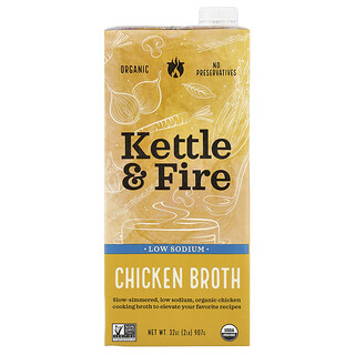 Kettle & Fire, Supă de pui, cu conținut scăzut de sodiu, 32 oz (907 g)