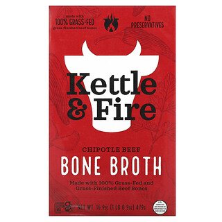 Kettle & Fire, Supă de oase, carne de vită Chipotle, 479 g