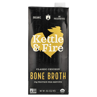 Kettle & Fire, Bulion de oase, pui clasic, 32 oz (907 g)