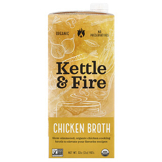 Kettle & Fire, Bulion de pui, 32 oz (907 g)