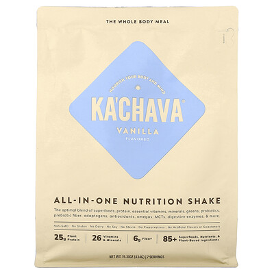 KaChava, Batido nutricional todo en uno, Vainilla, 434 g (15,31 oz)