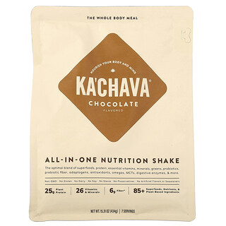 KaChava, オールインワン栄養補給シェイク、チョコレート、434g（15.31オンス）