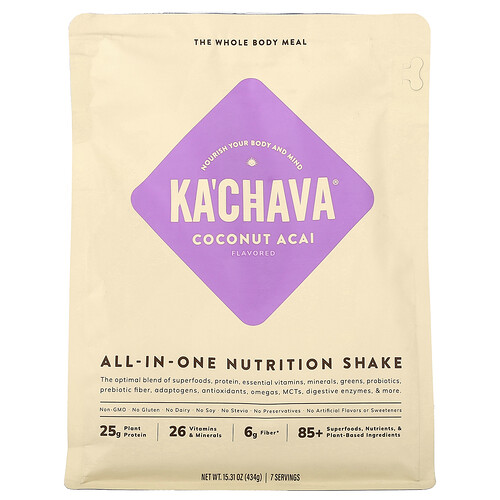 Kachava All-In-One Nutrition Shake, Coconut Acai, 15.31 oz (434 g)