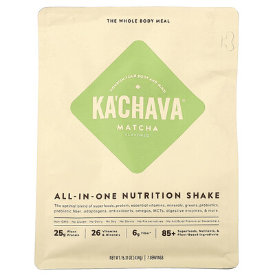 Photos - Vitamins & Minerals KaChava KaChava, All-In-One Nutrition Shake, Matcha, 15.31 oz  KCA-00535(434 g)