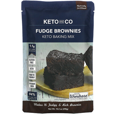 Keto and Co Fudge Brownies, Keto Baking Mix, 10.2 oz (290 g)
