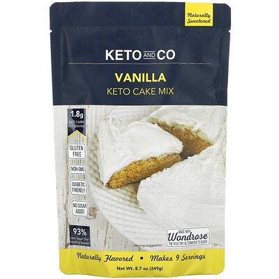 Keto and Co Keto Cake Mix, Vanilla, 8.7 oz (249 g)