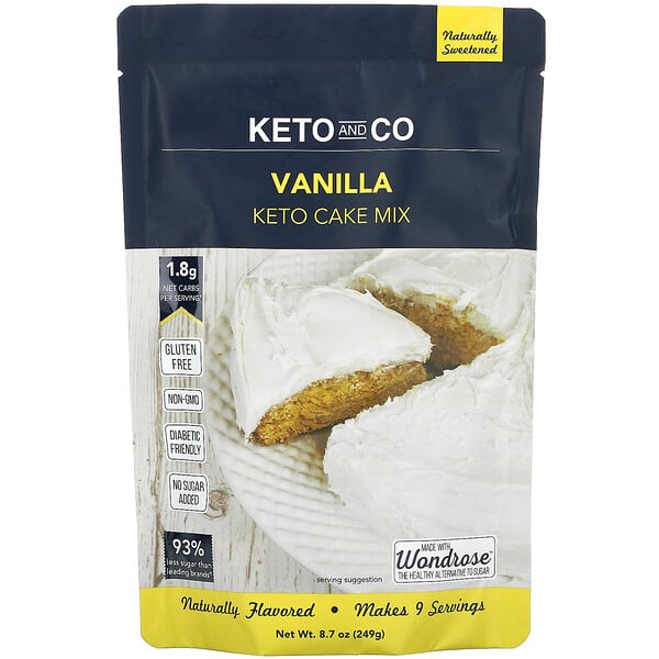 Keto and Co‏, Keto Cake Mix, Vanilla, 8.7 oz (249 g)