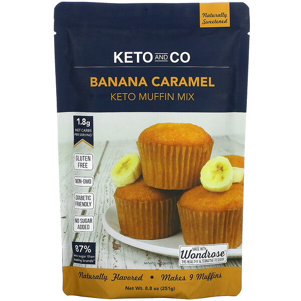 Keto and Co‏, Banana Caramel, Keto Muffin Mix, 8.8 oz (251 g)
