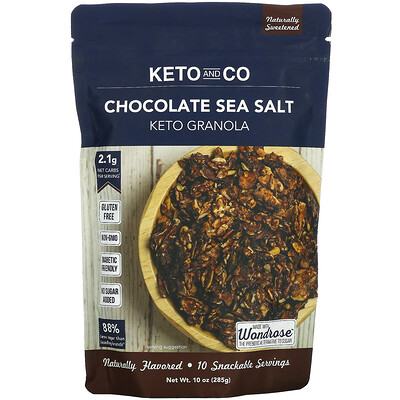 Купить Keto and Co Chocolate Sea Salt, Keto Granola, 10 oz (285 g)