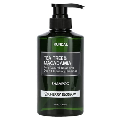 Kundal Tea Tree & Macadamia, шампунь, вишневый цвет, 500 мл (16,9 жидк. Унции)