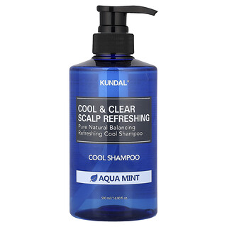 Kundal, Champú refrescante para el cuero cabelludo fresco y transparente, Aqua Mint, 500 ml (16,9 oz. Líq.)