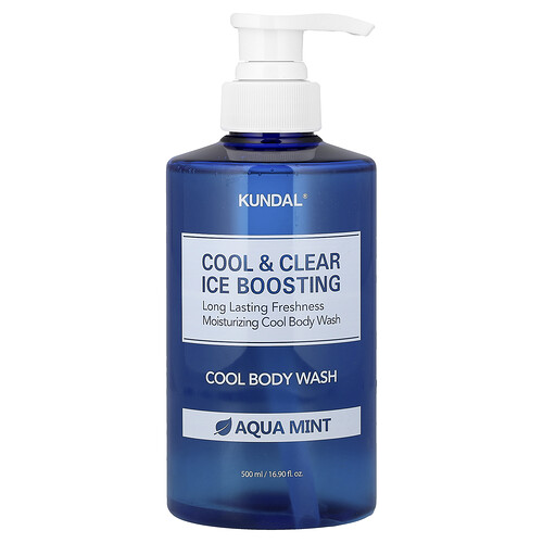 Kundal, Cool & Clear Ice Boosting Cool Body Wash, erfrischendes Duschgel, Aqua-Minze, 500 ml (16,9 fl. oz.)