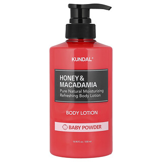 Kundal, Miel et macadamia, Lotion pour le corps, Poudre pour bébé, 500 ml