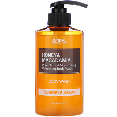 Kundal Honey & Macadamia, Body Wash, Cherry Blossom, 16.90 fl oz (500 ml)
