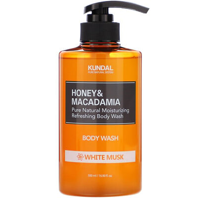 Kundal Honey & Macadamia, Body Wash, White Musk, 16.90 fl oz (500 ml)