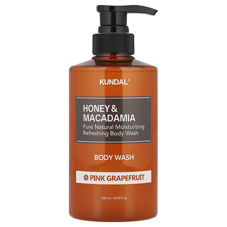 Kundal, Madu & Macadamia, Pencuci Badan, Grapefruit Merah Jambu, 16.9 fl oz (500 ml)