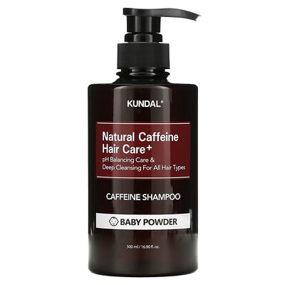 Kundal Натуральный кофеин для ухода за волосами и шампунь, детская присыпка, 500 мл (16,9 жидк. Унции)