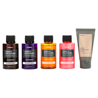 

Kundal, Travel Kit, White Musk, 5 Piece Kit