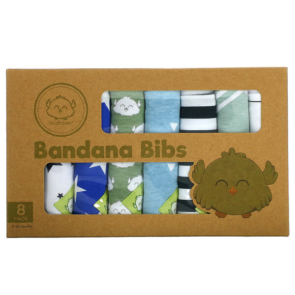 KeaBabies‏, Bandana Bibs, 0-36 Months, Adventurer, 8 Pack