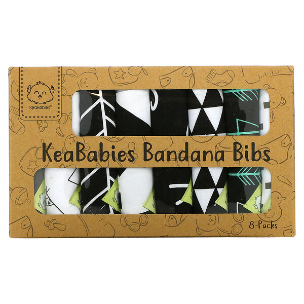 KeaBabies‏, Bandana Bibs, Baby Boss, 8 Pack