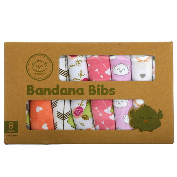 KeaBabies‏, Bandana Bibs, 0-36 Months, Pink Dreams, 8 Pack