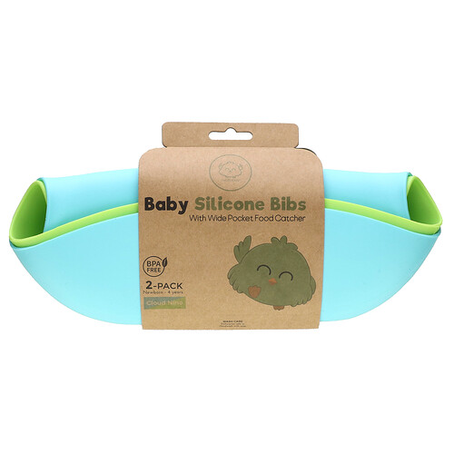 KeaBabies, Baby Silicone Lätzchen, Wolke Neun, Neugeborene – 4 Jahre, 2er Pack
