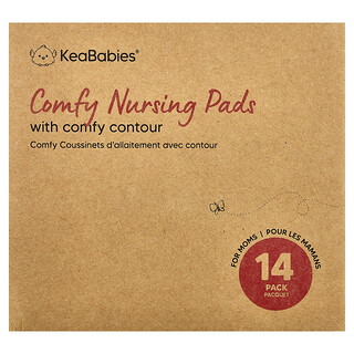 KeaBabies, Almohadillas de lactancia Comfy, Grandes, Beige, Paquete de 14