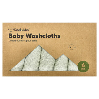 KeaBabies, Baby Washcloths, 6 Pack