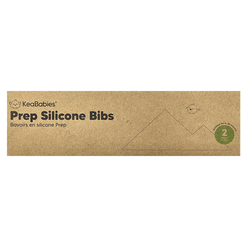 KeaBabies, Σαλιάρες Σιλικόνης Prep, 3-36 Μηνών, Mellow, Συσκευασία των 2