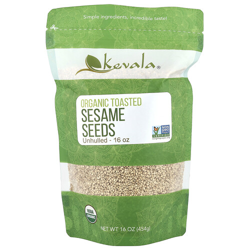 Kevala Organic Toasted Sesame Seeds, Unhulled, 16 oz (454 g)