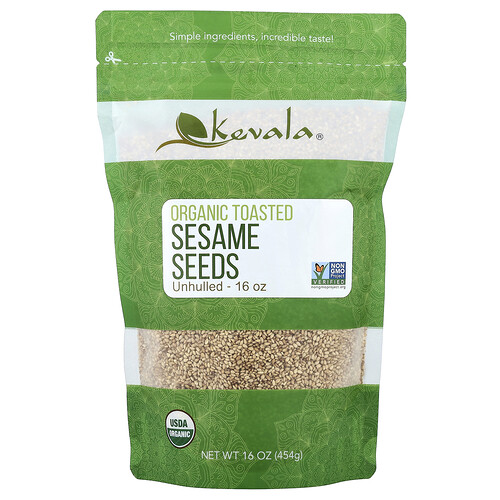 Kevala, Organic Toasted Sesame Seeds, Unhulled, 16 oz (454 g)