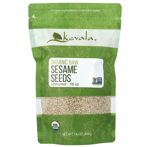 Kevala Organic Raw Sesame Seeds, Unhulled, 16 oz (454 g)