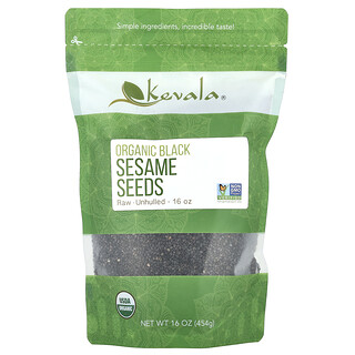 Kevala, 有机黑芝麻籽，未加工，未脱壳，16 盎司（454 克）