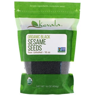Kevala, Organic Black Sesame Seeds, Raw, Unhulled, 16 oz (454 g)