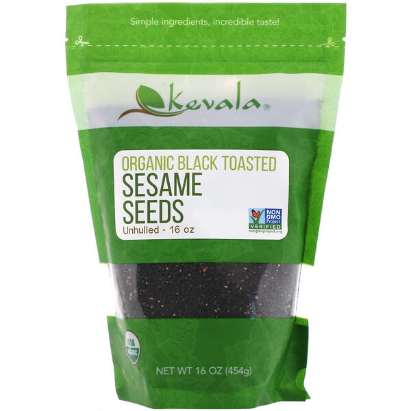 Organic Black Toasted Sesame Seeds, Unhulled, 16 oz (454 g)