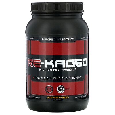 Kaged Muscle Re-Kaged, формула премиального качества после тренировки, апельсиновый крем, 834 г (1,84 фунта)