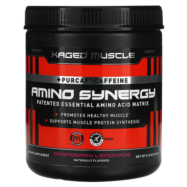 Kaged Muscle, Amino Synergy 氨基酸營養粉，樹莓檸檬汽水味，8.15 盎司（231 克）