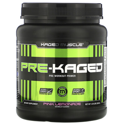Kaged Muscle PRE-KAGED, Pre-Workout Primer, Pink Lemonade, 1.30 lb (588 g)