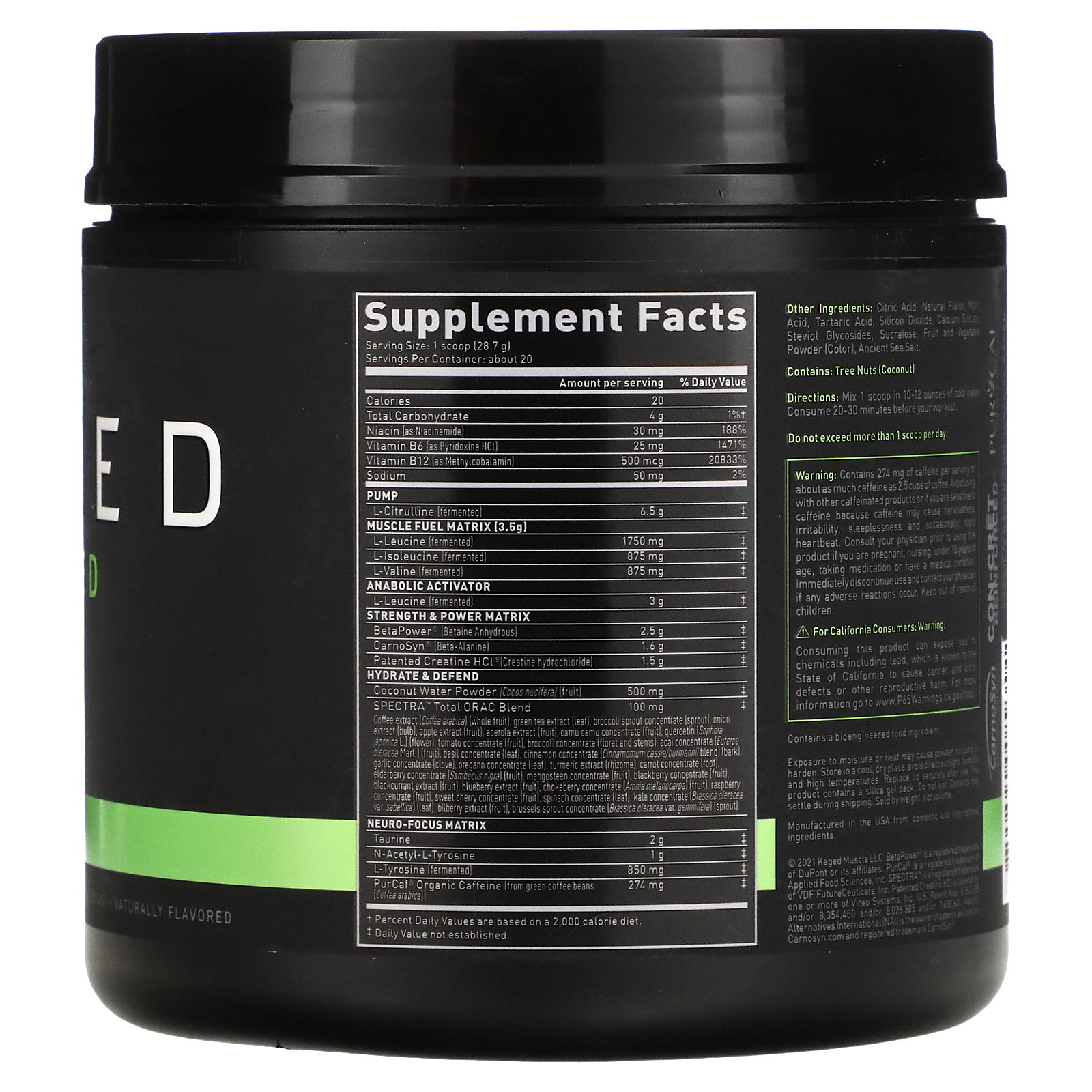 Kaged, PREKAGED, PreWorkout, Grape, 1.27 lb (574 g)