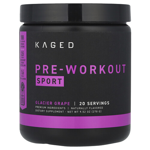 Kaged Pre-Workout, Sport, Glacier Grape, 9.52 oz (270 g)