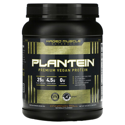

Kaged Muscle, Plantein, Premium Vegan Protein, Cinnamon Roll, 1.2 lb (537 g)