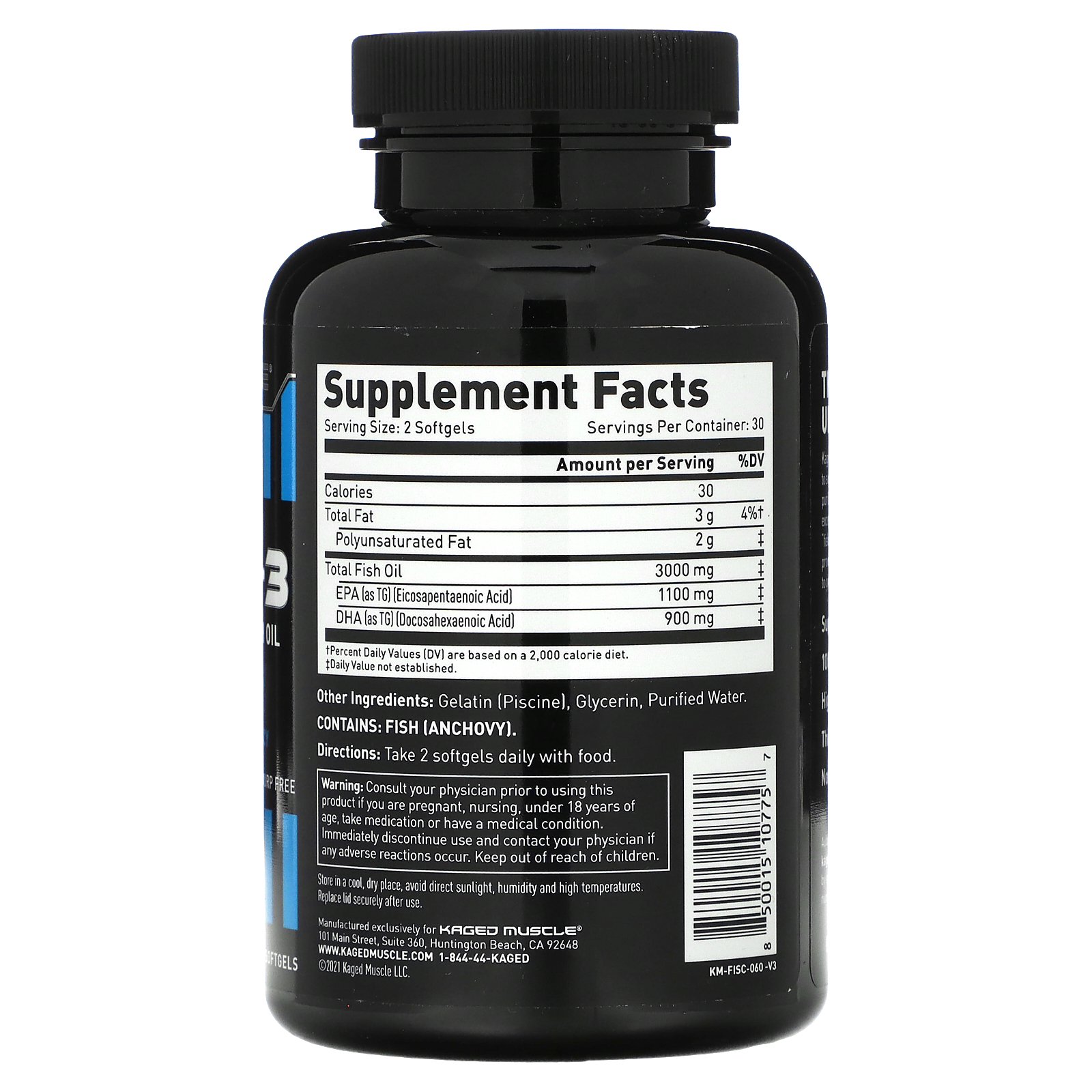 Kaged, Omega3, Premium Triglyceride Fish Oil, 1,500 mg, 60 Softgels