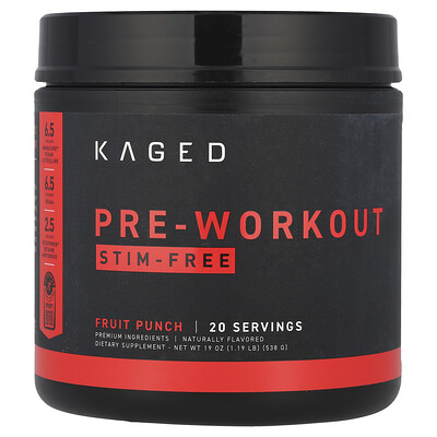 Photos - Vitamins & Minerals LB Kaged, Pre-Workout, Stim-Free, Fruit Punch, 1.19   KGD-41465 (538 g)