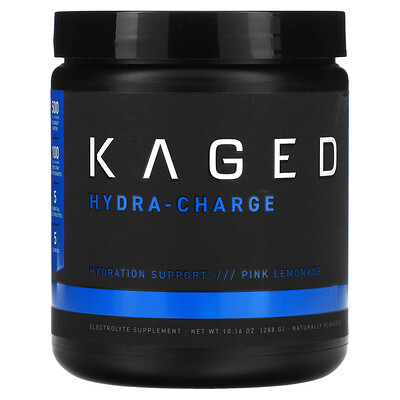 

Kaged Hydra-Charge, порошок электролита премиального качества, розовый лимонад, 276 г (9,73 унции)