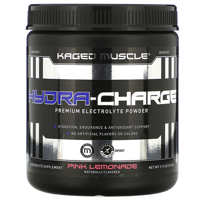 Kaged Muscle Hydra-Charge, Premium Electrolyte Powder, Pink Lemonade, 9.73 oz (276 g)