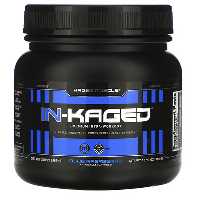 Kaged Muscle IN-KAGED, Premium Intra-Workout, Blue Raspberry, 10.93 oz (310 g)