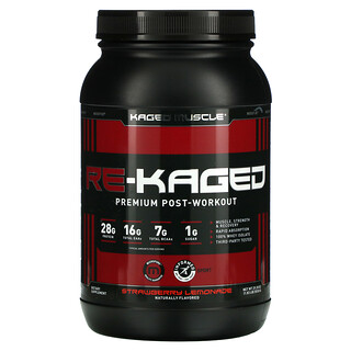 Kaged Muscle, Enjaulado, Combustible de proteínas anabólicas, Limonada de fresa, 2,07 lbs (940 g)