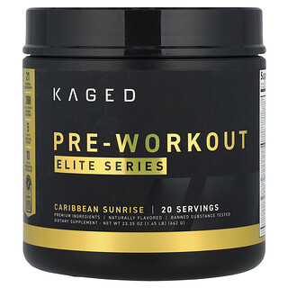 Kaged, Serie Elite, Preentrenamiento, Amanecer caribeño, 662 g (1,45 lb)