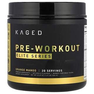 Kaged, Elite Serisi, Antrenman Öncesi, Portakal Mango, 1,47 lb (666 g)